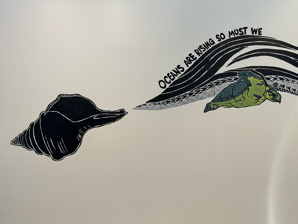 2 weeks residency at Artspace Mackay to create this price for climate action happening in the Torres Strait Islands 💚🖤💙🤍