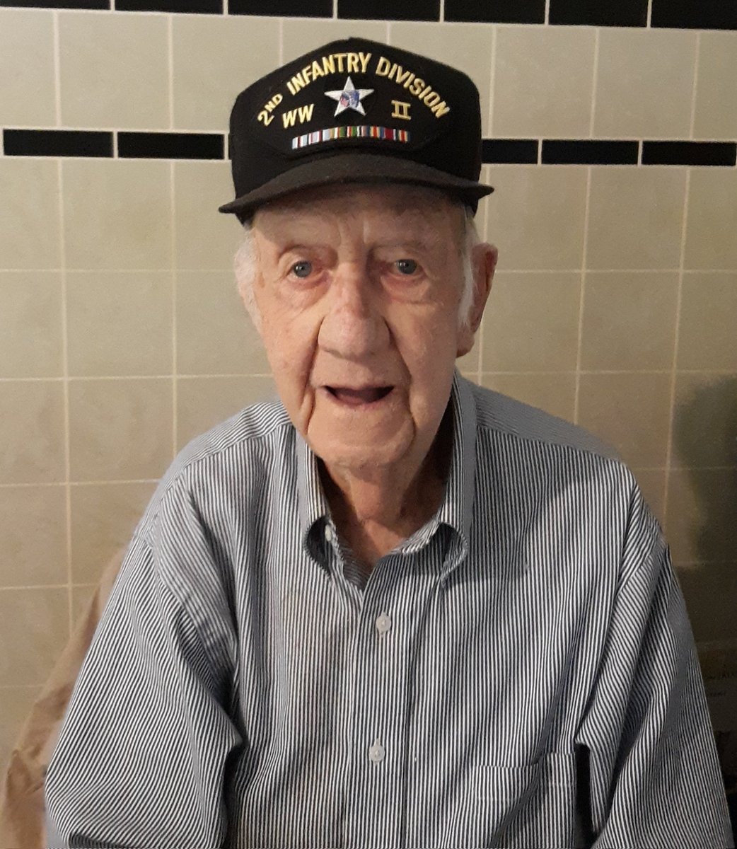 This is Stancy Cardwell. He stormed the beaches of Normandy carrying a 60mm Mortar. He’s 101 years old.  Warrior. Hero. Badass.