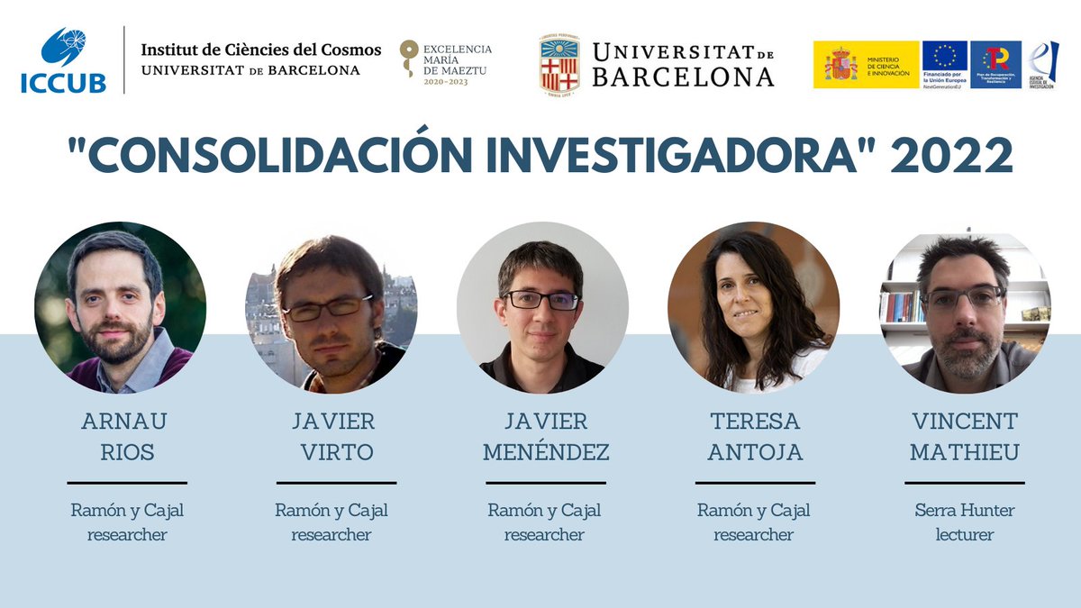 ICCUB (@icc_ub) on Twitter photo Congratulations to #ICCUB researchers <a href="/AntojaTeresa/">Teresa Antoja</a>, <a href="/RiosArnau/">Arnau Rios</a>, <a href="/javivirto/">Javier Virto</a>, Javier Menéndez & Vincent Mathieu for being awarded #ConsolidacionInvestigadora 2022 projects👏
🔗icc.ub.edu/news/5-iccub-r… Congratulations to #ICCUB researchers <a href="/AntojaTeresa/">Teresa Antoja</a>, <a href="/RiosArnau/">Arnau Rios</a>, <a href="/javivirto/">Javier Virto</a>, Javier Menéndez & Vincent Mathieu for being awarded #ConsolidacionInvestigadora 2022 projects👏
🔗icc.ub.edu/news/5-iccub-r…
