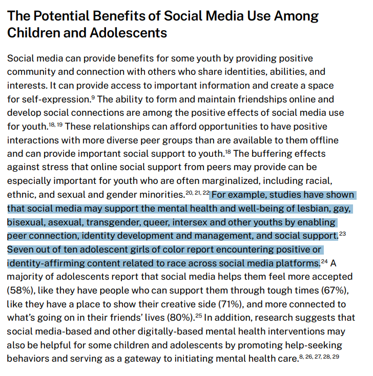 Bless the Times & @clairecm for recognizing the importance of the net to young people ostracized where they live. The surgeon general also had to acknowledge this: For One Group of Teenagers, Social Media Seems a Clear Net Benefit nytimes.com/2023/05/24/ups…