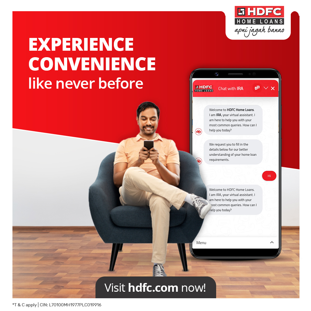 Solve all your Home Loan needs anywhere, anytime with HDFC Home Loans’ Intelligent Robotic Assistant (IRA). Click on the link below to use it now!bit.ly/3MTYezi #HDFCHomeLoans #apnijagahbanao #ChatOnline