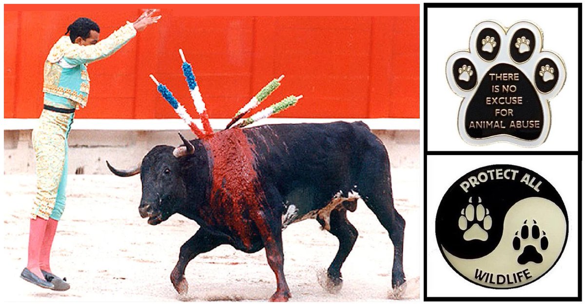 'Neither I nor any Bull wants you to fight it. But if you insist I hope it defends itself. Fuck anyone who tortures an animal for fun.' ~ @RickyGervais. Show that you are against #AnimalCruelty with a PAW badge available from protect-all-wildlife.ecwid.com END #BullFighting NOW!