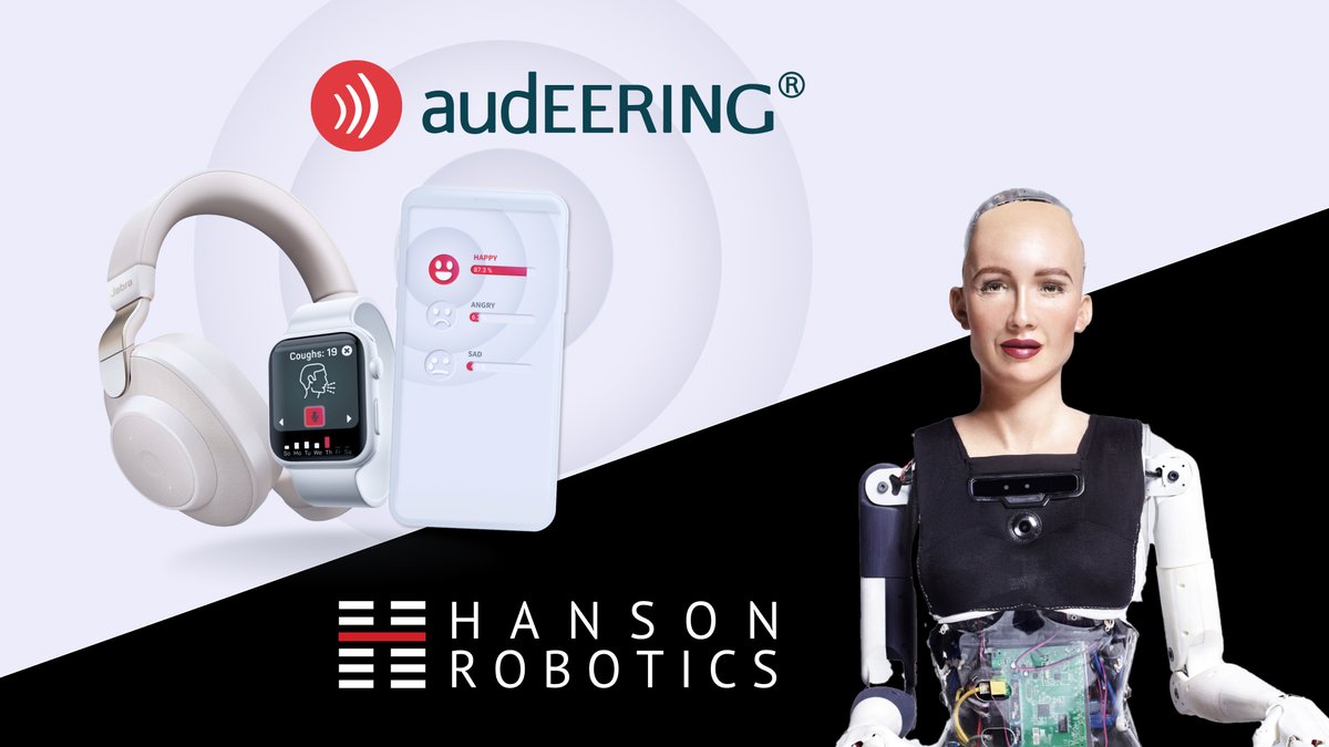 We are very pleased to announce the collaboration between #HansonRobotics and audEERING. Thanks to audEERING's #VoiceAI #technology, #robots from #HansonRobotics can interact in an empathic way by additionally using voice-based #emotionrecognition 👉 buff.ly/45EIQOC