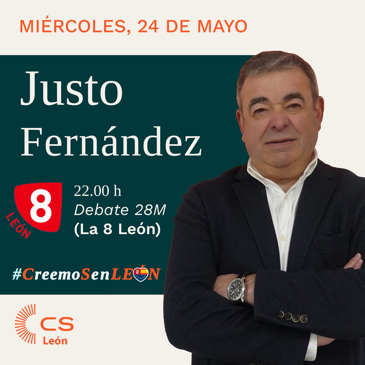 📺 Esta noche tiene lugar el Gran Debate de <a href="/La8Leon/">La8 LEÓN</a>.

Nuestro candidato a la alcaldía, @Justofcs defenderá nuestras iniciativas y lanzará propuestas para mejorar #LeónEsp

¡No te lo pierdas!
#CreemoSenLEÓN🧡🦁