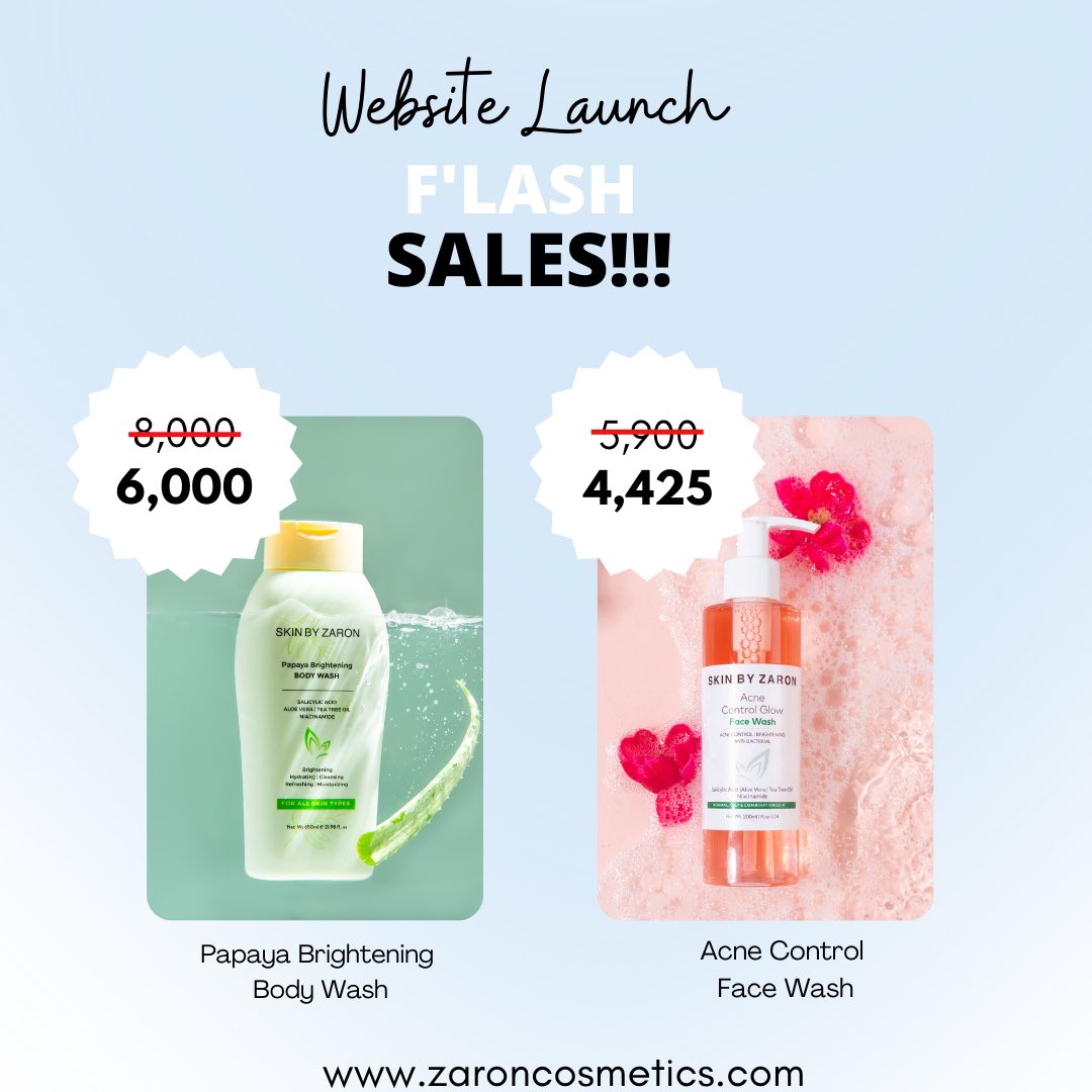 SkinbyZaron's tweet photo. WEBSITE RELAUNCH FLASH SALES!!!!!💥💥💥 

 Enjoy a whopping 25% discount when you shop your favorite Zaron beauty and skincare products on Today, the 24th of May, 2023😍😍😍😍

*SALES IS FOR 24HRS ONLY* https://t.co/jFAzFpeJY5