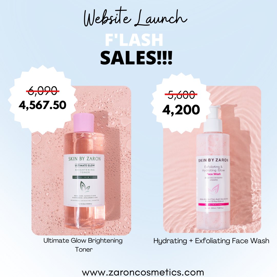 SkinbyZaron's tweet photo. WEBSITE RELAUNCH FLASH SALES!!!!!💥💥💥 

 Enjoy a whopping 25% discount when you shop your favorite Zaron beauty and skincare products on Today, the 24th of May, 2023😍😍😍😍

*SALES IS FOR 24HRS ONLY* https://t.co/jFAzFpeJY5