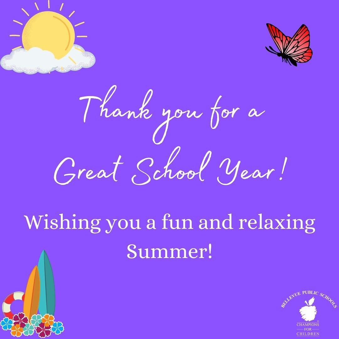 Last Day of School! 
Thank you to all our amazing students, staff & families for a  wonderful school year! Take time to relax and recharge, enjoy the summer😎 #bpsne #TeamBPS #ChampionsForChildren