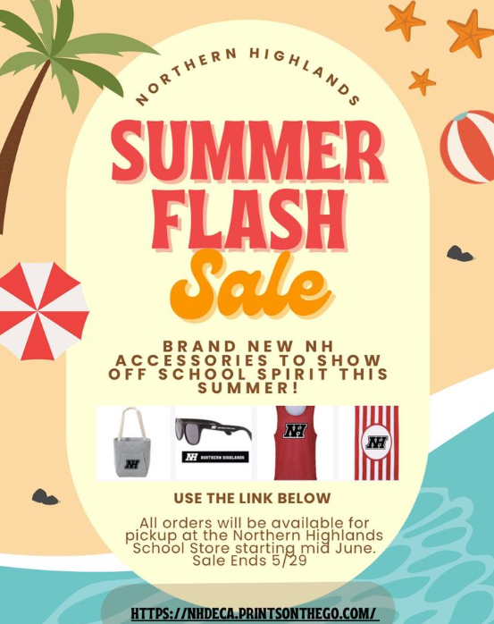 nhrhs1's tweet image. Gear up for summer with some NH merch! Our Summer Flash Sale is going on now! #NHDECA #NHSchoolSpirit #WeAreHighlands
Order today: nhdeca.printsonthego.com