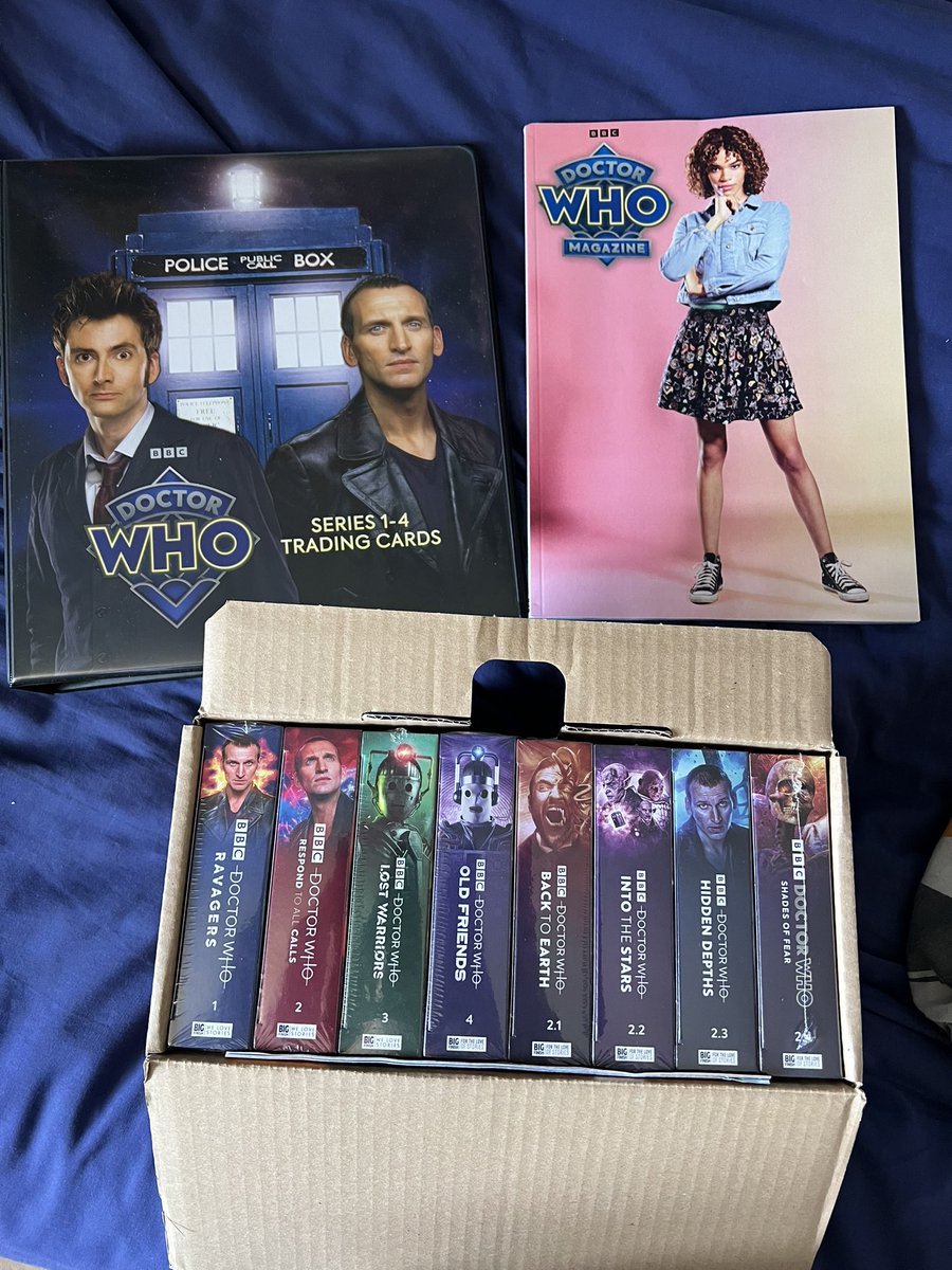 When all of these arrive on the same day 💙 #DoctorWho @bbcdoctorwho @DWMtweets @bigfinish
