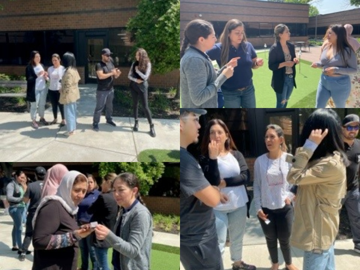 ACE_AdultESOL's tweet photo. Adult ESOL students in Herndon enjoy outdoor space to practice their conversation skills!
Join an Adult ESOL class this summer! 😎🌞
Make new friends and improve your English.
Info https://t.co/kPhIUR9Id7
New students must test.🪧
#LearnEnglish #adultedu #adultesol #communication https://t.co/R22CnWjI7W