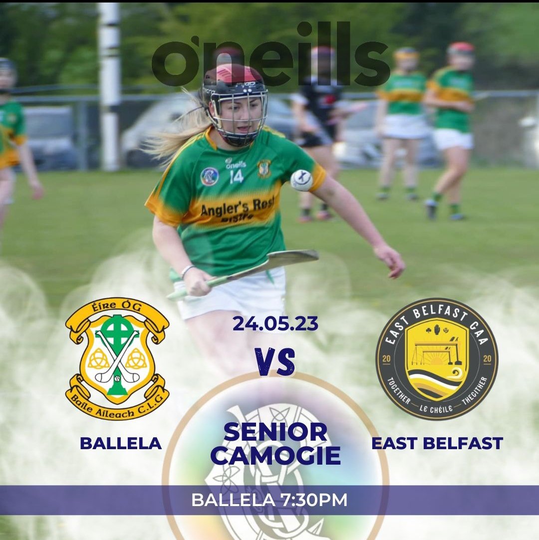 Camogie match at home tonight Vs <a href="/EastBelfastGAA/">East Belfast GAA</a> 7.30pm. See you there!