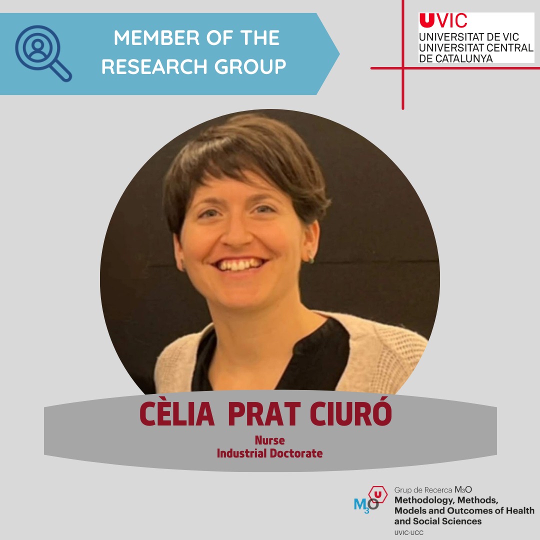 Today we introduce Cèlia Prat, She is an Industrial PhD candidate and member of the M₃O.

She works as a nurse at the Sant Andreu Hospital in Manresa (an intermediate care centre) for more than 10 years.

Her research areas are palliative care and end-of-life care.