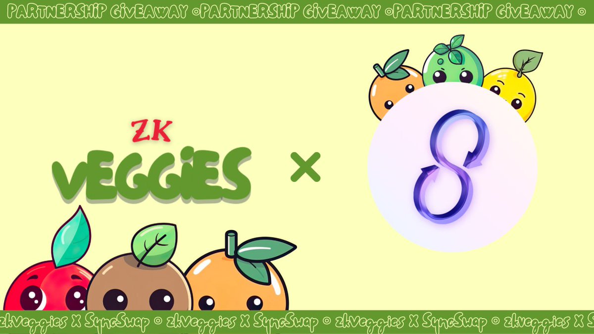 🥦 Don't miss this!

To celebrate our recent partnership with <a href="/zkVeggies/">zkVeggies🥦</a>, we're giving away 3 zkSeeds (200$) #NFTs to 3 winners 🥳

Get your chance to win through
✅ Follow <a href="/zkVeggies/">zkVeggies🥦</a> &amp; <a href="/syncswap/">SyncSwap (((+)))</a> 
✅ RT &amp; Like

⌛ May 27th 10:00 UTC  

#Giveaway #NFTGiveaway #zkSyncEra #zkSync