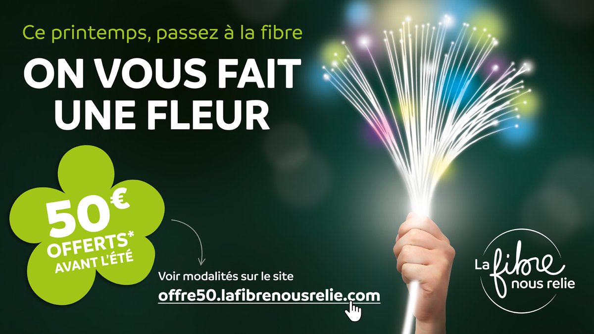 Vous habitez au sein du <a href="/granddax/">Grand Dax</a> , vous êtes éligible à la fibre, et vous n’avez pas encore souscrit ?
Souscrivez avant le 18 Juin à une offre fibre, recevez 50€ en retour, peu importe l’opérateur choisi !
RDV sur : offre50.lafibrenousrelie.com, pour en bénéficier 
#lafibrenousrelie