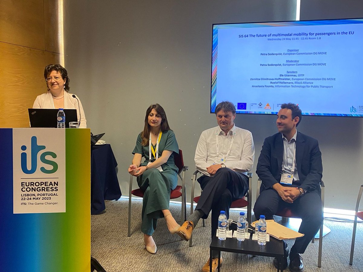 ❓How can we create a more seamless travel experience while making transport more sustainable & efficient?

📢This was on the table today for discussions with industry experts at #ITSLisbon2023 session on the future of multimodality in 🇪🇺! 

#MobilityStrategy