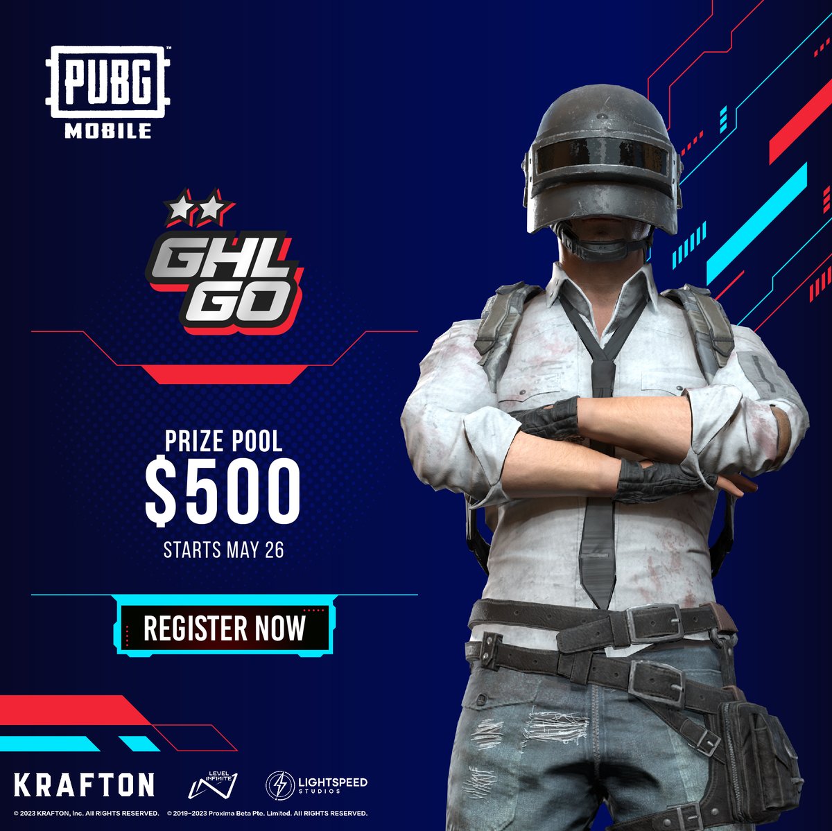 محاربي الـ PUBG الدور عليكم، جاهزين؟! 

انضموا الآن للتحدي المقدم ضمن سلسلة بطولات GHL GO، المنافسة حالياً وصلت لساحات PUBG Mobile في ٢٦ مايو، بجائزة تصل إلى ٥٠٠ دولار!

سجل الان: gamershub.me/tournament-det…

#PUBGMOBILE #gaming #mobile #gamer #ghme