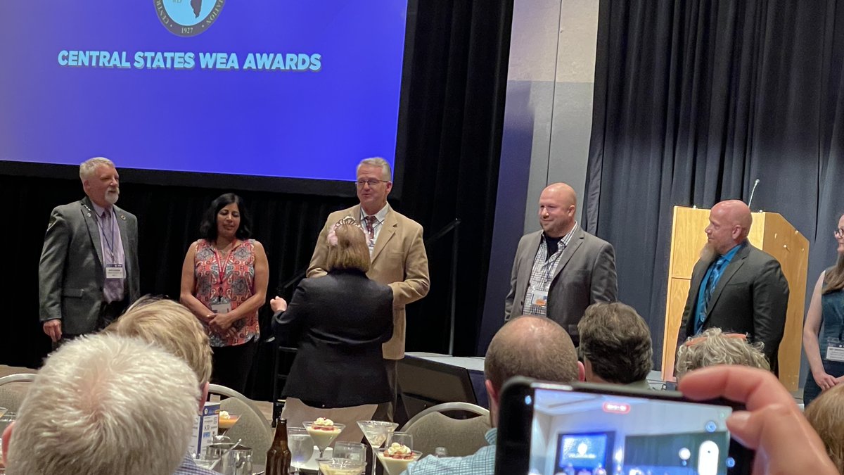 HeadworksIntl's tweet photo. Congratulations to our local representative Mark Enochs of MNX, for being accepted into the coveted Sludge Shovelers recipients group. He received the recognition during a great Central States Conference Awards Dinner. https://t.co/7SlDFxTXNS