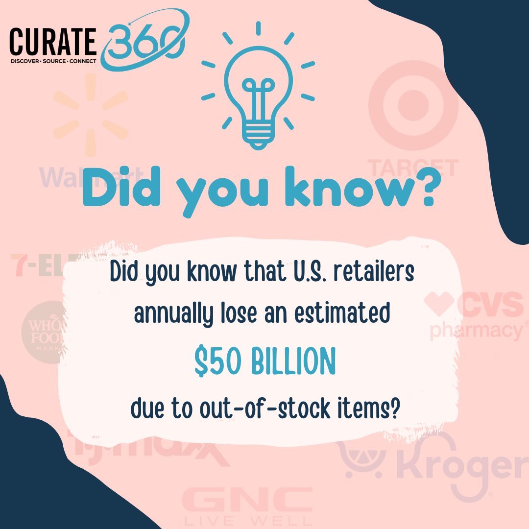 Curate_360's tweet image. Don't be a part of the statistic! With our expert's help, achieve better control and be a brand that the retailers can rely on!

#cpg #emergingbrand #retailready #minorityowned #femaleentrepreneur #womeninbusiness #blackownedbusiness #startup #entrepreneur