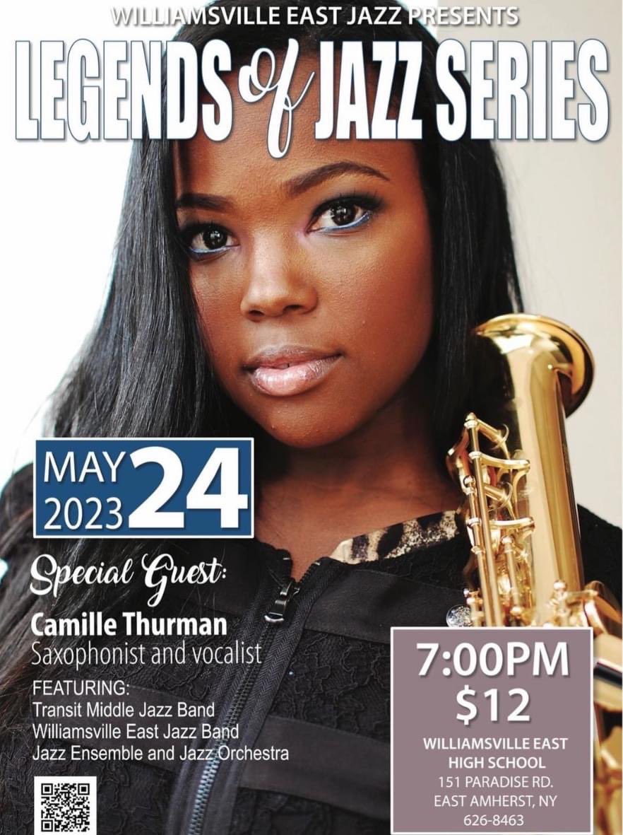 Don’t forget your tickets for tonight’s Legends of Jazz performance - featuring Transit Middle School and East High School Jazz Bands, with special guest saxophonist/vocalist Camille Thurman. 

Tonight (5/24) at 7:00 p.m. - East High School
