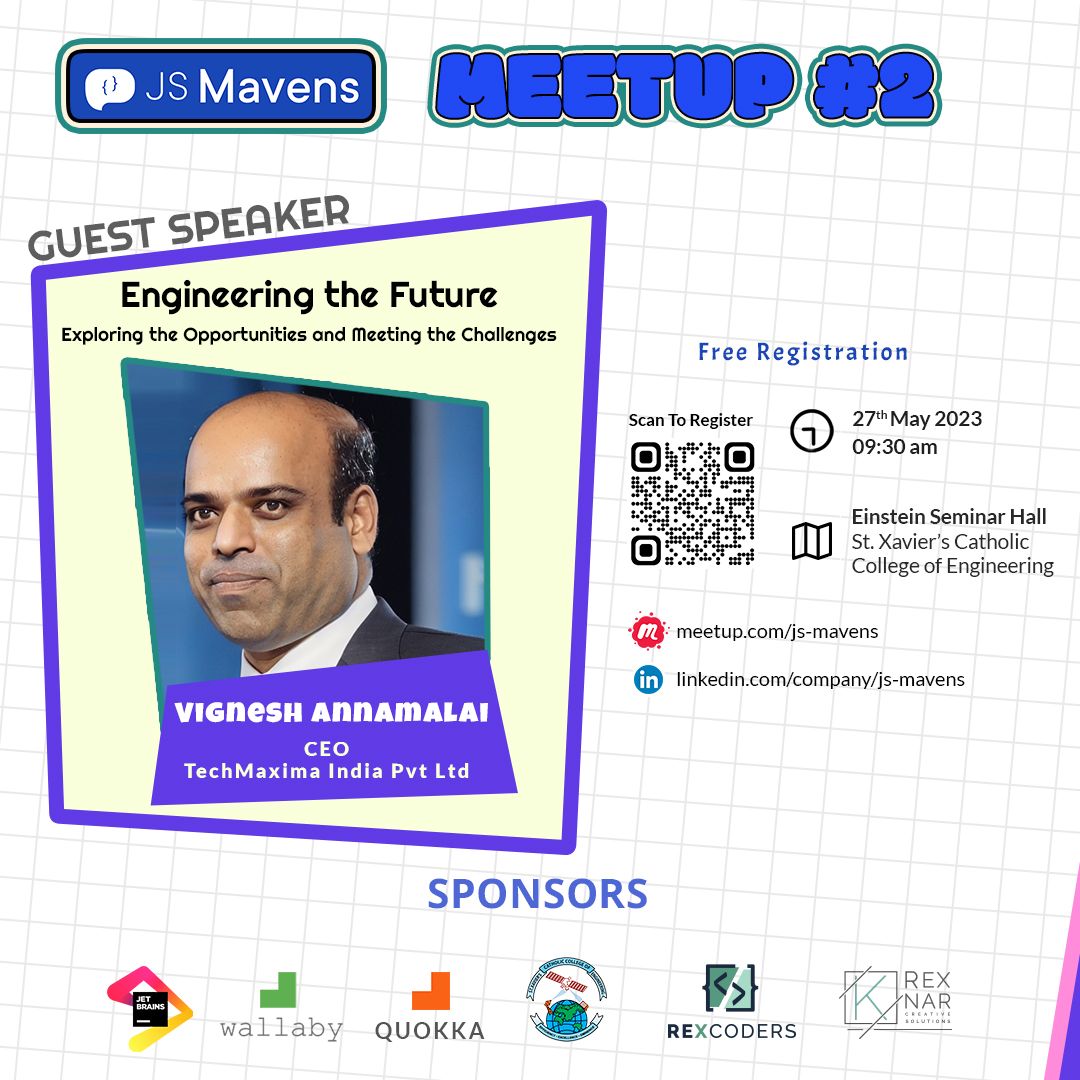 VickyChatMaxima's tweet photo. Looking forward to share my insights on "Engineering, the Future: Opportunities &amp; Challenges" at the upcoming JS Mavens Meetup this Saturday!

#Engineering #FutureOpportunities #Challenges #JSMeetup https://t.co/UmIZd2wP5M