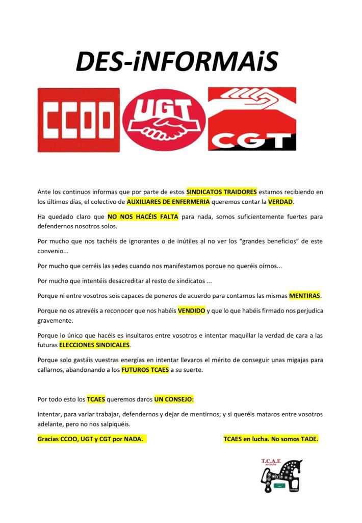 ruthpostigo1's tweet photo. CCOO,UGT y CGT gracias por NADA. Con nuestro trabajo NO se juega. @tcaesenluchasoria https://t.co/igd2kpKsHG
