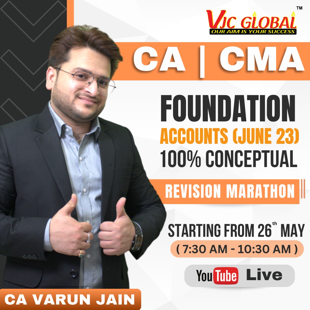 VjcGlobalInst's tweet image. Unlock the power of conceptual understanding with VJC Global's Foundation Accounts course. Our 100% conceptual approach ensures a strong foundation for your accounting knowledge. Join our revision marathon and excel in your studies.

#VJCglobal #VJC #CAInter #revisionclasses