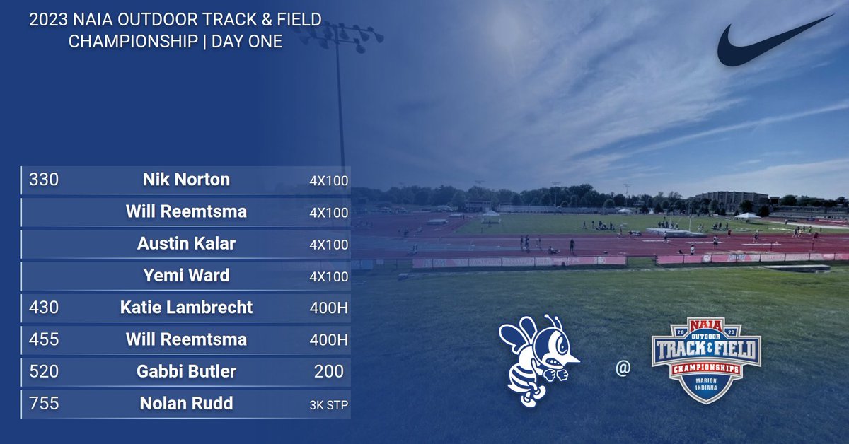 SAUTFXC's tweet photo. 2023 NAIA Outdoor Track & Field Nationals Day One!
📍Indiana Wesleyan
🕐 All Day
🎟️ https://t.co/TK8Jdthb9J
📊 https://t.co/3j5SKqym4Y
🎥 https://t.co/YMmTtx8Jp8
#sautrack #bringthesting🐝 https://t.co/mVH4DLJNit