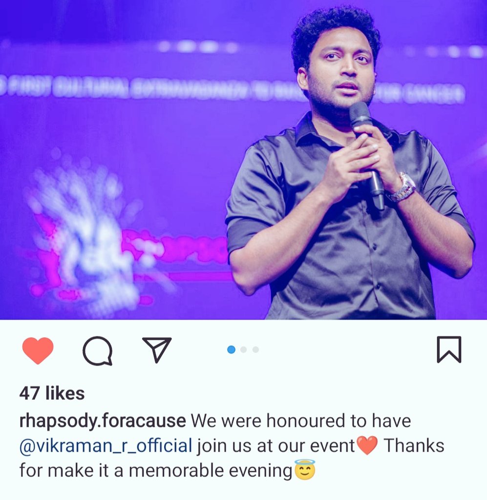 Cultural event conducted by 'Rhapsody for a cause'@ Chennai to raise funds fr cancer survivors.Keep up the good work #Vikraman
#Founder_of_AramVellumLegalAid #AramvellumLegalAid #westandwithvikraman #AramVellum #BiggBossTamil6 #10YearsOfVikraman #Vikramanfangirlarmy #Vikramanarmy