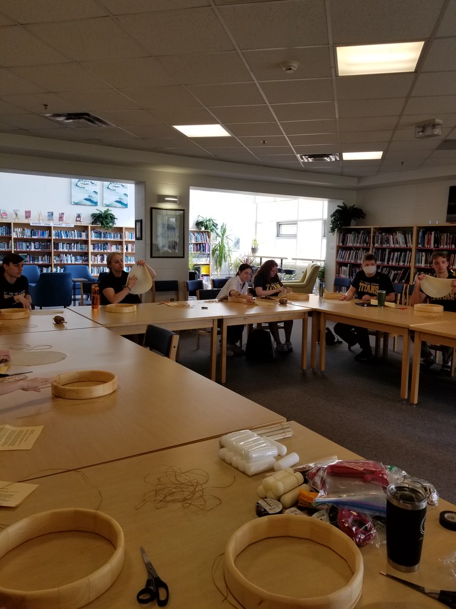 STA_CSS's tweet photo. Thank you, Mary, for sharing your wisdom of drum making with our students. We value and appreciate your wisdom. #STA #PVNCInspires #drummaking https://t.co/EStucN3qQs
