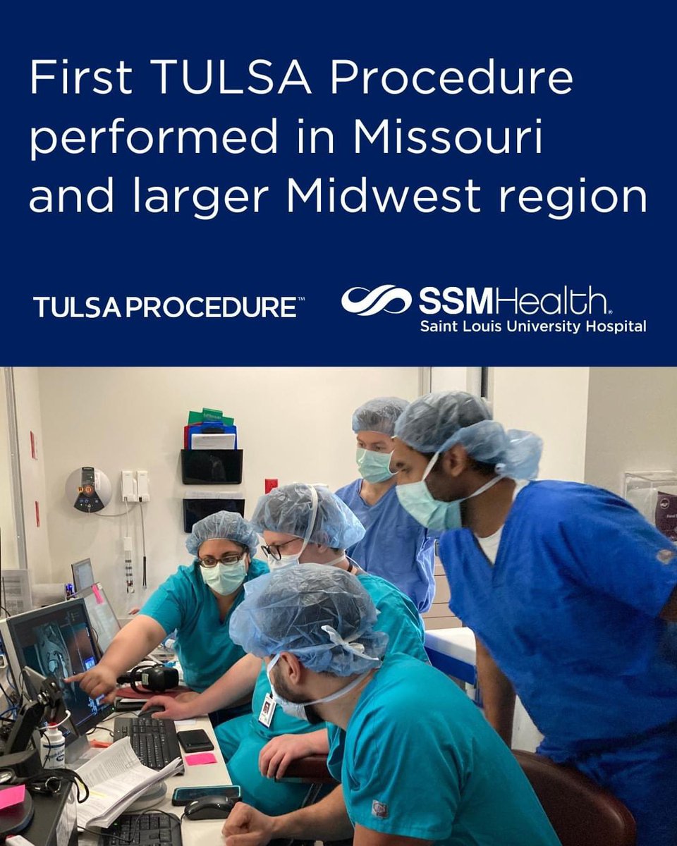 Saint Louis University Urology Residency Program (@slurology) on Twitter photo We just performed our first TULSA procedure (MRI-guided Transurethral Ultrasound Ablation of the prostate) at <a href="/SLUHospital/">SLU Hospital</a> for localized prostate cancer! A new minimally-invasive treatment. More exciting things to come. <a href="/SSMHealthSTL/">SSM Health St. Louis</a> We just performed our first TULSA procedure (MRI-guided Transurethral Ultrasound Ablation of the prostate) at <a href="/SLUHospital/">SLU Hospital</a> for localized prostate cancer! A new minimally-invasive treatment. More exciting things to come. <a href="/SSMHealthSTL/">SSM Health St. Louis</a>