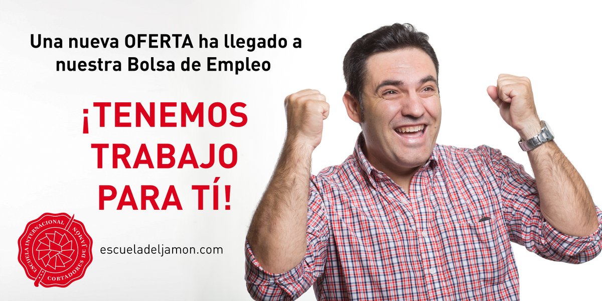 EscuelaJamon's tweet photo. 📣¡Tenemos nueva 𝗼𝗳𝗲𝗿𝘁𝗮 𝗱𝗲 𝗲𝗺𝗽𝗹𝗲𝗼!
Si quieres trabajar como cortador de jamón 🔪 y #Jaén te parece un buen destino para ello, tenemos una oportunidad para ti 🌟
¡Inscríbete en este enlace!👇
https://t.co/32wcaE1Mav
#OfertadeEmpleo #Empleo #CortadoresDeJamón #EICJ https://t.co/BLB8RSqDfu