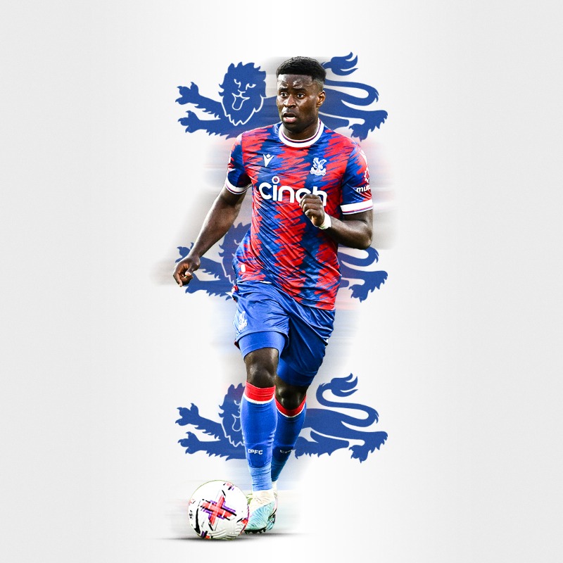 CPFC's tweet photo. Three Eagles x Three Lions 🦅🦁

Eze ✅
Johnstone ✅
Guéhi ✅

Congrats, lads 👏

#CPFC | @England