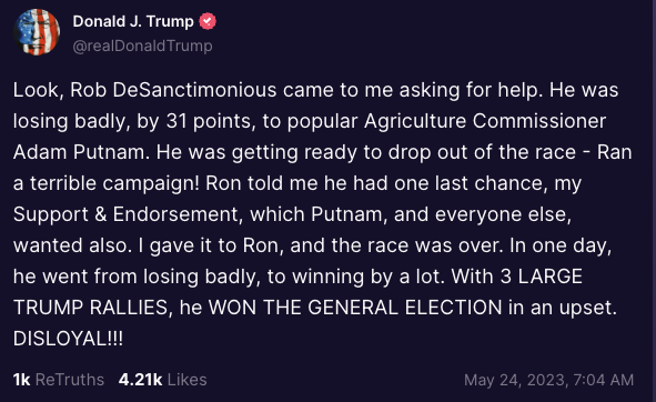 RealSagacity's tweet photo. Former President Trump, just having his typical angry Boomer morning. https://t.co/wEG4Kq5qxB