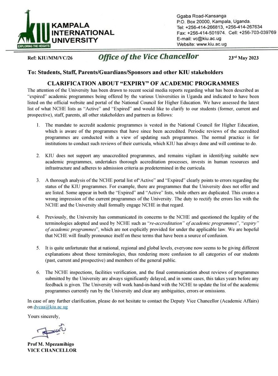 Kampala International University tweet media