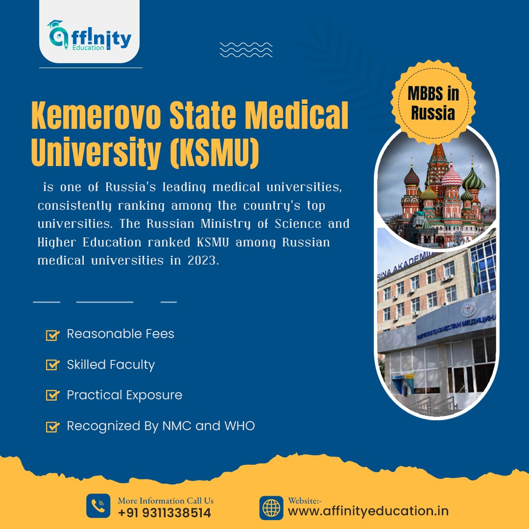 AffinityPvt's tweet image. 🌟🏥 Shape your future with Kemerovo State Medical University. Experience excellence in medical education.

#KemerovoStateMedicalUniversity #topuniversity #reasonablefees #skilledfaculty #practicalexposure  #nmc #who #medicalprofessionals #success #excellence #joinus
