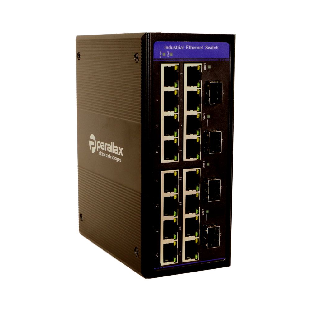 ParallaxDigTech's tweet image. New Product Release - PDT-NSM-7416-MP-SF-I - Industrial Spec Managed Small Form Factor PoE+ Switch - 48V and DIN Rail Mount available - 16 x 10/100/1000 BASE-T RJ45 PoE+ Ports and 4 x 100/1000 BASE-X SFP Slots - available for immediate shipping
