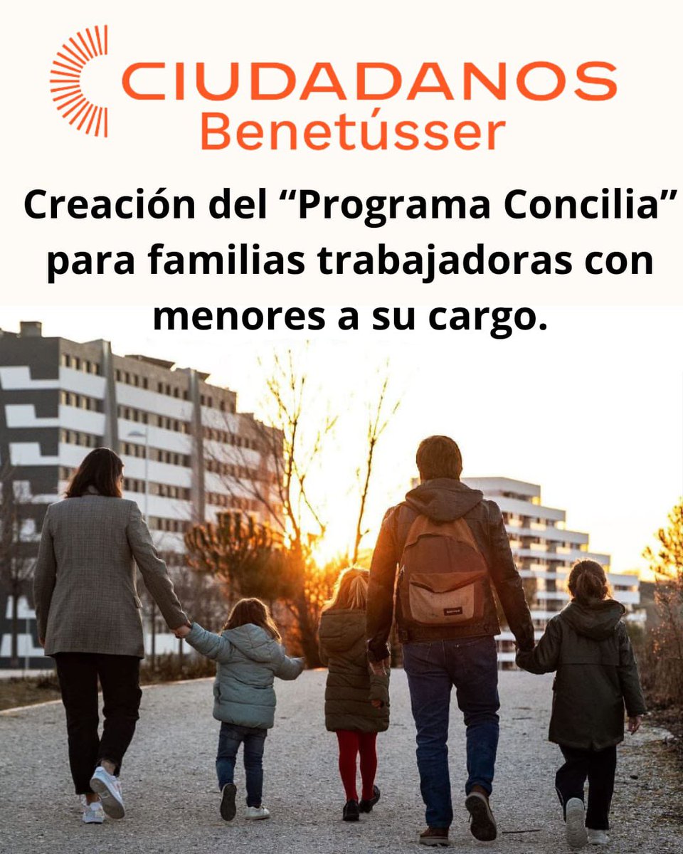 🧡PROPUESTA🧡
Creación del "Programa Concilia" para familias trabajadoras con menores a su cargo.