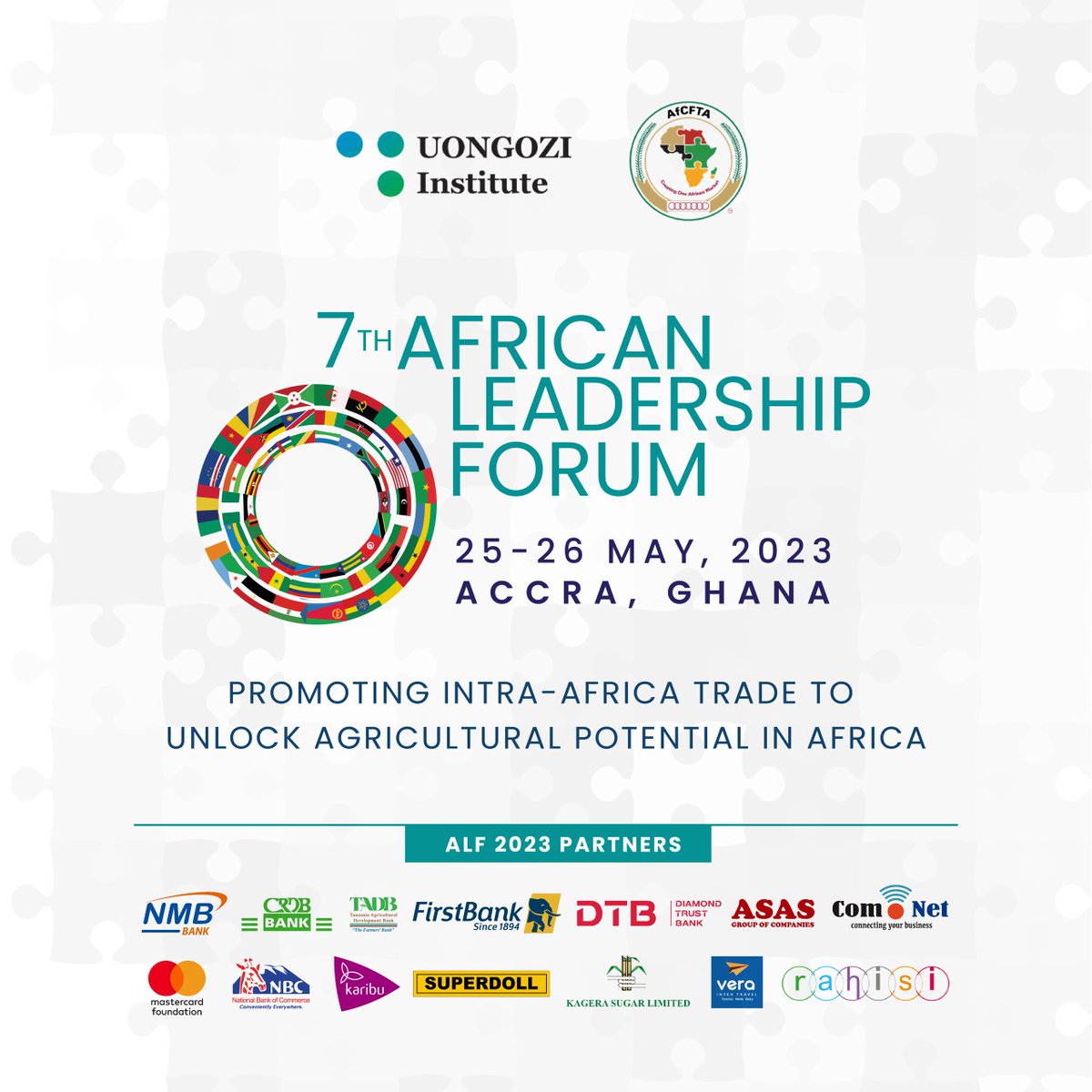 AfCFTA's tweet photo. Media Advisory - The 7th African Leadership Forum (#ALF), convened by @UONGOZI and @AfCFTA

https://t.co/A40ojEEkqj

Avis aux médias - Le 7e Forum des dirigeants africains (#ALF), organisé par @UONGOZI et @ZLECAf

https://t.co/7gOvqpuEoW
#ALF2023
#AfCFTA https://t.co/xKquvOn5hy