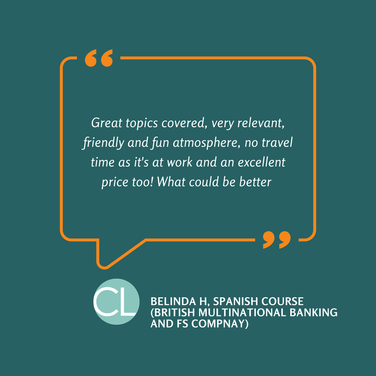 CityLingual's tweet photo. What they say about us! 👇

"What could be better" 

To find out more about what we offer, click the link below! 👇
https://t.co/UsJkUw2yMn

#Feedback #Language #LanguageTraining #LearnANewLanguage https://t.co/7jw9AF2Cyh