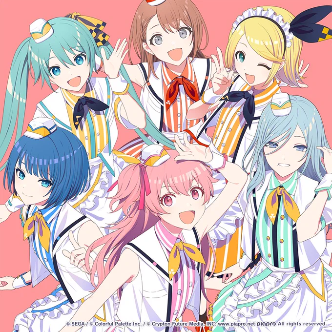【告知】プロジェクトセカイにてユニットイメージアルバム「セカイノオト vol.1」の差し替えジャケット、MORE MORE JUMP!のみなさんとミクさん、リンちゃんを描かせていただきました! 光栄でございます……!よろしくお願いします! #プロセカ