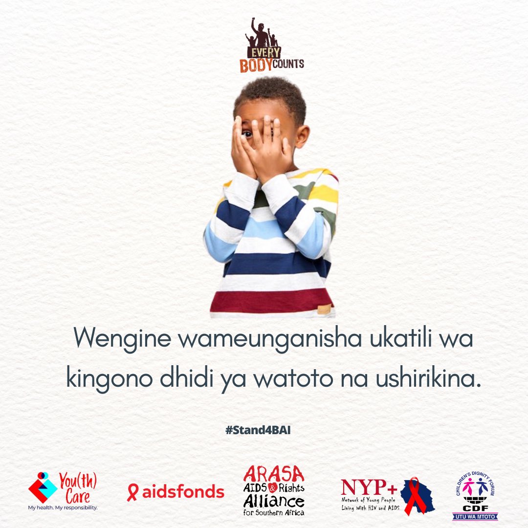 cdftz's tweet photo. Watoto wapo bado katika hatari kubwa ya kufanyiwa ukatili wa kingono, wote wavulana na wasichana nchini Tanzania. Wengine wameunganisha ukatili wa kingono dhidi ya watoto na ushirikina - wengi wakihusisha na tamaa za utajiri.
#EveryBodyCounts #Stand4BAI https://t.co/P3jUB4u1ft