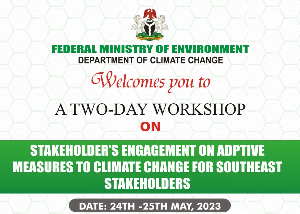 The @FMEnvCCNG, @FMEnvng continues the zonal stakeholders' engagement on ways to adapt to #climatechange in the South East Zone, Enugu.

@MohdHAbdullahi @OdumUdi @iniabiolawe @DrSalisuDahiru @UNFCC @environewsng @NAP_Network