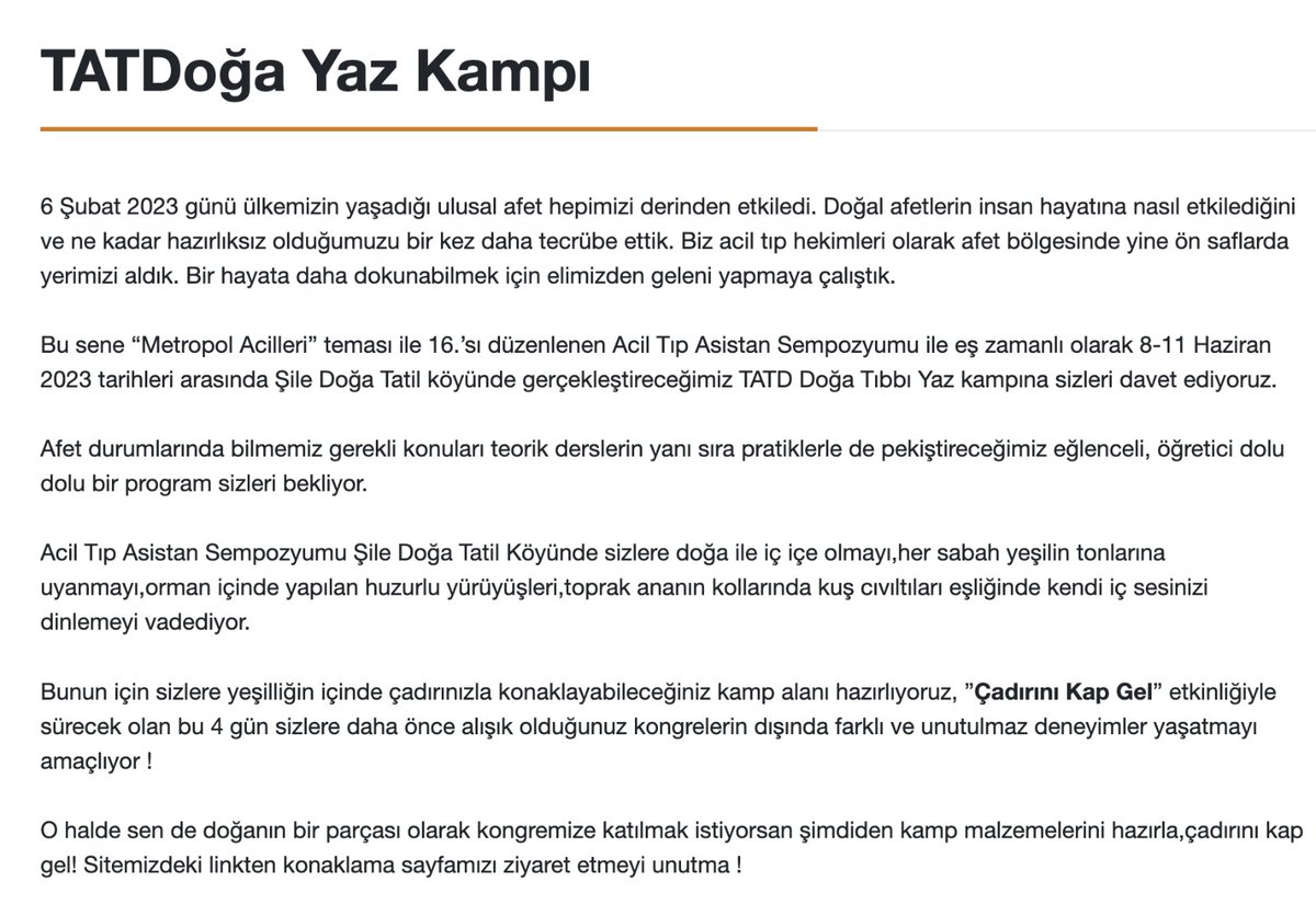 tatdoga's tweet photo. Sizlere yeşilliğin içinde çadırınızla konaklayabileceğiniz kamp alanı hazırlıyoruz, ”Çadırını Kap Gel” etkinliğiyle sürecek olan bu 4 gün sizlere daha önce alışık olduğunuz kongrelerin dışında farklı ve unutulmaz deneyimler yaşatmayı amaçlıyor!

https://t.co/WL9hYxyIlZ https://t.co/pBUAhMv9gT
