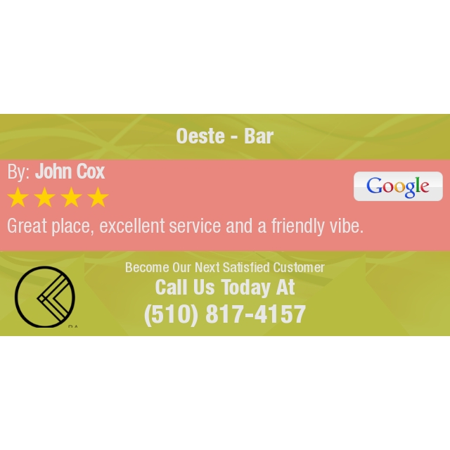 4 Star: John C. "Great place, excellent service and a friendly vibe." maps.google.com/?cid=911909947…