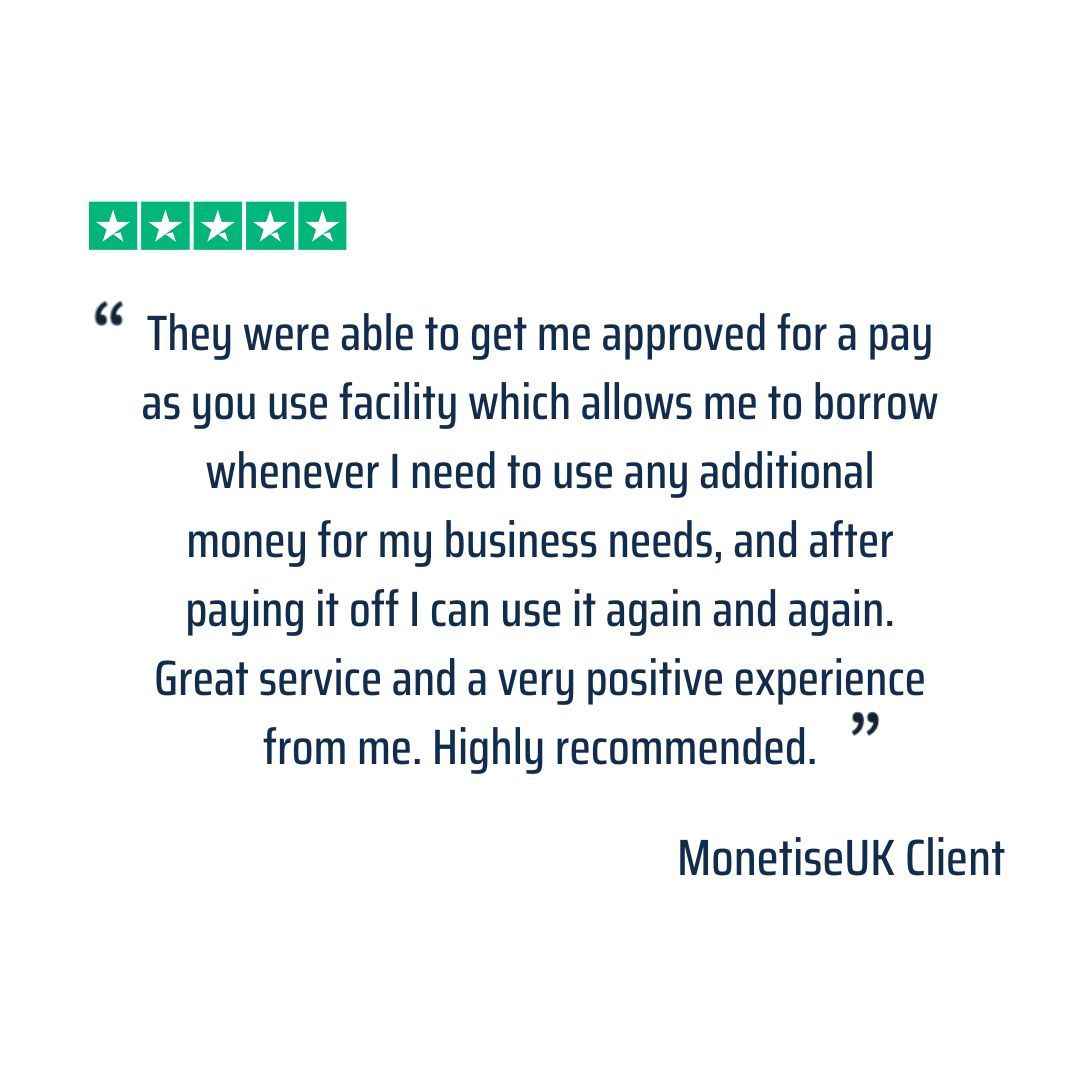 Another great review!

#businessfinance #lending #businessloans #workingcapital #businessfunding #SMEs #ukbusiness #smallbusinessowners #ukbusinesses #alternativefinance #helpingbusinessesthrive