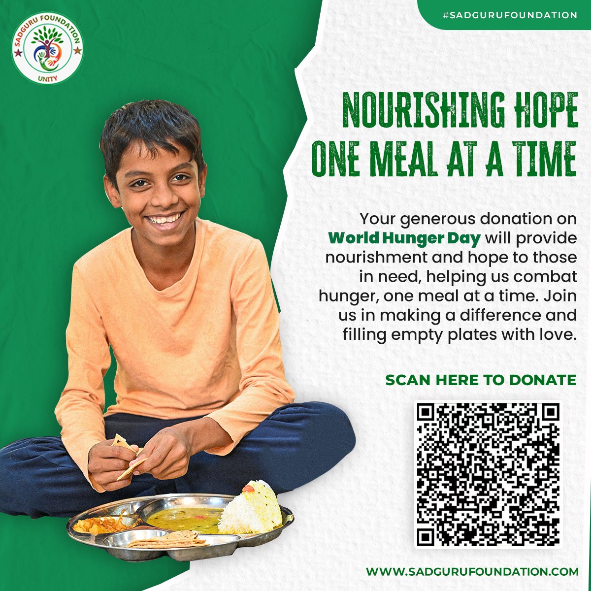 On this World Hunger Day, let us reach out to those in need, providing nourishment, support, and hope through our open hearts.
.
.
#sadgurufoundation #empowerment #dignitymatters  #feedthehungry #changelives #helpneeded #impactinglives #donate #helpthoseinneed #charitydonation
