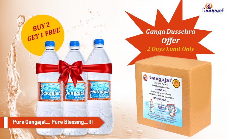 📣 Exciting Offer on Gangajal Holy Water! 🙏

🎉 Pay for 2 Liters and Get a 1 Liter Bottle FREE! 🎁

#Gangajal #HolyWater #DivineBlessings #LimitedOffer