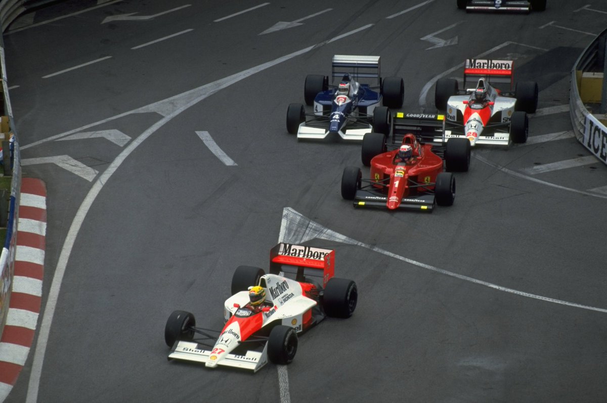 F1's tweet photo. The 1990's saw a decade of dominance for two of the greats 🤝

Both Senna and Schumacher picked up four victories on the streets of Monte Carlo🏆🏆🏆🏆

#MonacoGP #F1 https://t.co/1fITrYZBHs