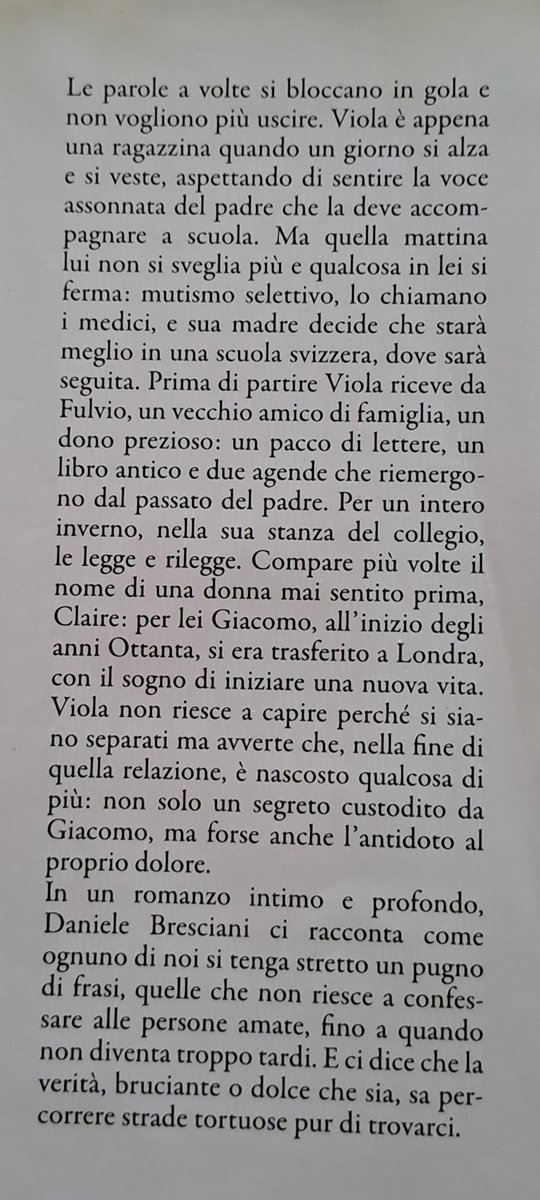 24° #libro di quest'anno: "Ti volevo dire", primo romanzo del mio amatissimo <a href="/dbresciani/">Daniele Bresciani</a>.
Non è un giallo, non c'è l'ispettore Miranda, ma sono sicurissima che mi piacerà comunque. 
Buona lettura a me 😌📚