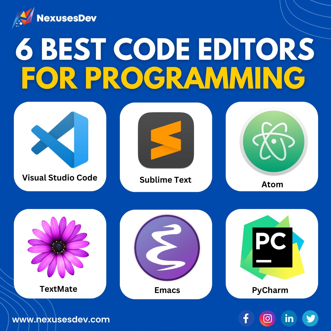 nexusesdev's tweet image. When it comes to programming, having a reliable and efficient code editor is essential for developers. There are several editors available that cater to different programming languages and offer various features to enhance productivity.
#editors #Bestcode #programming #nexusesdev